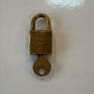 Authentic Louis Vuitton Gold Padlock with Key #221